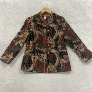 Aimei‎ High Fashion Floral Embroidered Blazer Jacket Women's 15 M - L Glamor